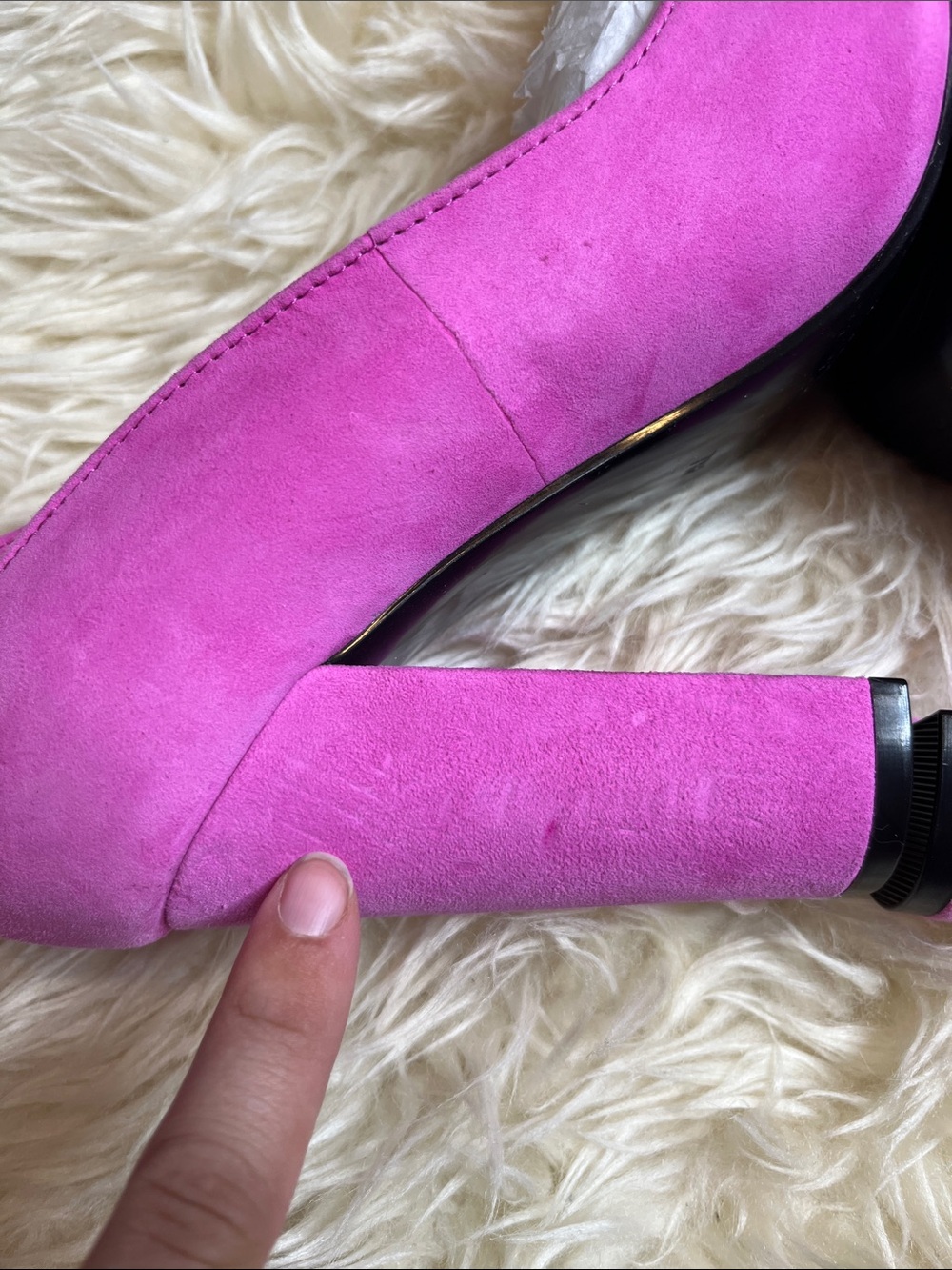 NIB Nine West Plana Pump Magenta Suede - Size 7 Barbie Block Heel Ankle Strap - Picture 7 of 8